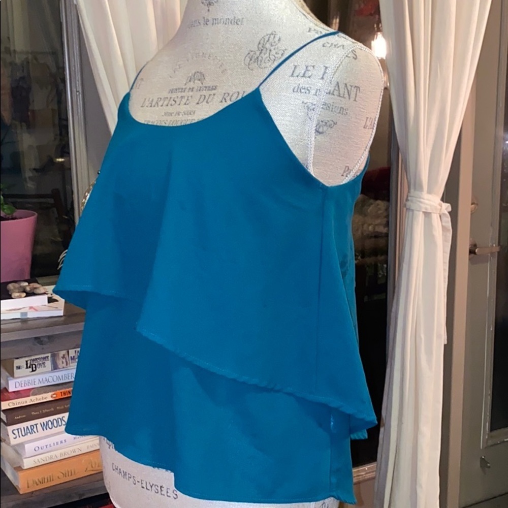Paper Crane Small Flowy Teal Top​ - Picture 3 of 6